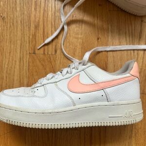 White and Pink Nike Air Force Women’s Sneakers